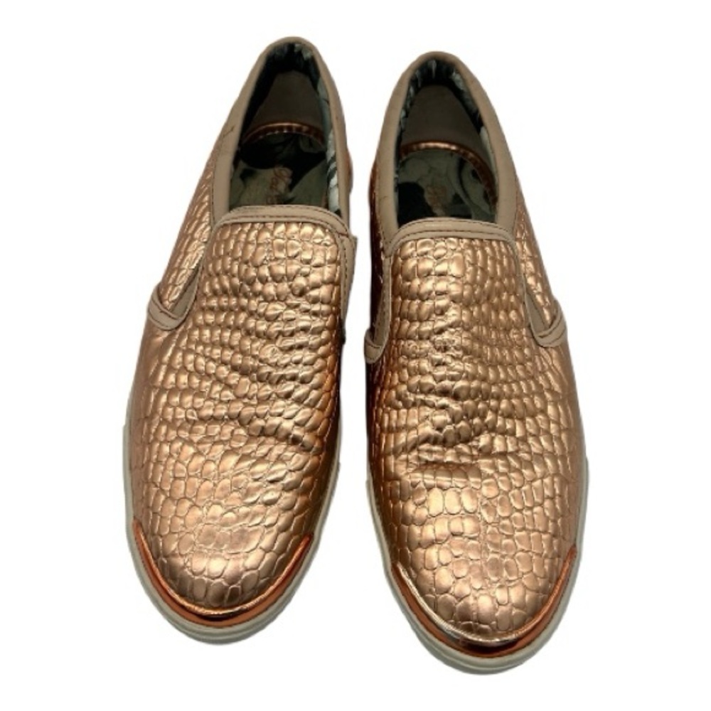 Ted Baker Keziah Metallic Rose gold leather slip on sneakers Size  7